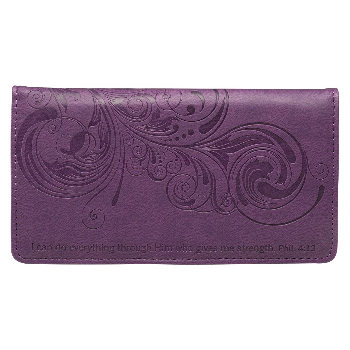 FAUX LEATHER Free Ship CHECKBOOK COVER I Can Do Everything Through Him PURPLE FAUX LEATHER Free Ship CHECKBOOK COVER I Can Do Everything Through Him PURPLE